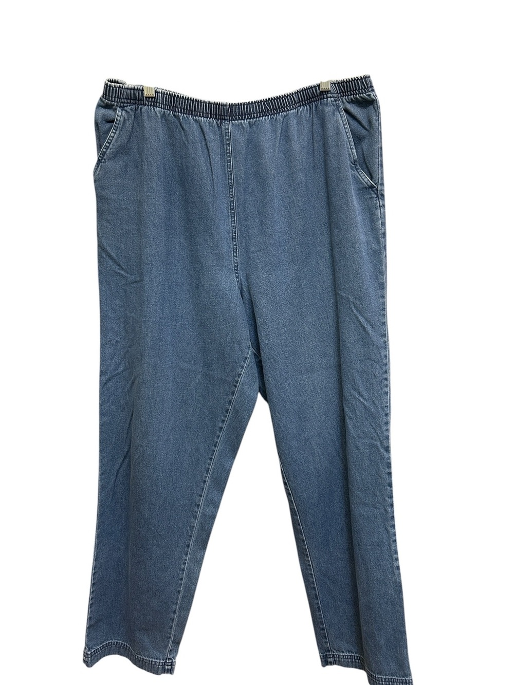 Tradition Country Collection Elastic Waist Pockets Washed Denim Jean Pants Sz 16